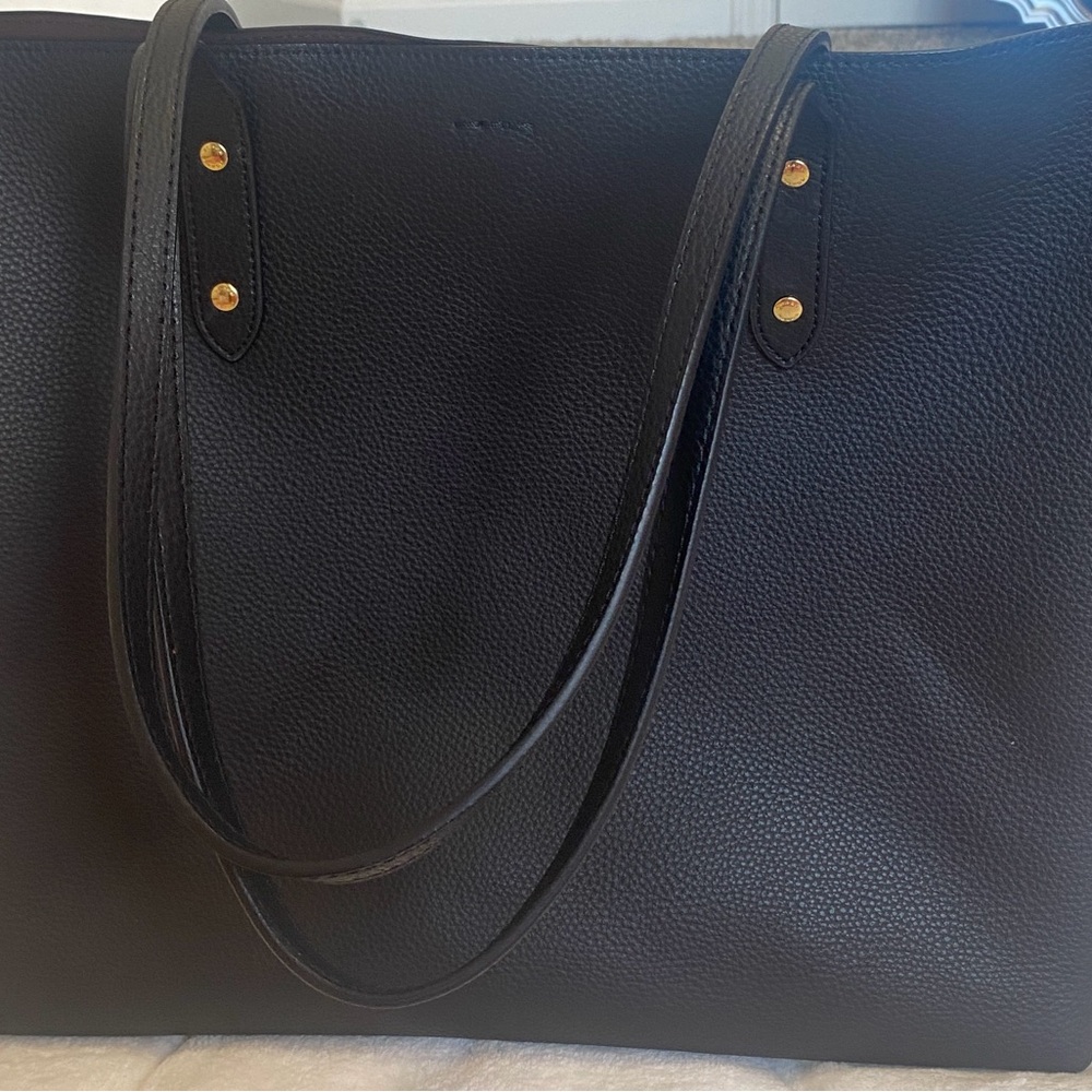Coach Black Pebbled Leather Tote Bag #2 - Picture 3 of 9